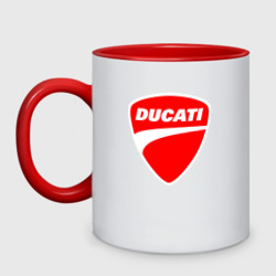 Кружка двухцветная Ducati Дукати эмблема