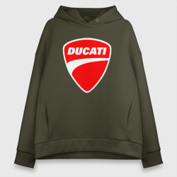 Женское худи Oversize хлопок Ducati Дукати эмблема