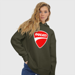 Женское худи Oversize хлопок Ducati Дукати эмблема - фото 2