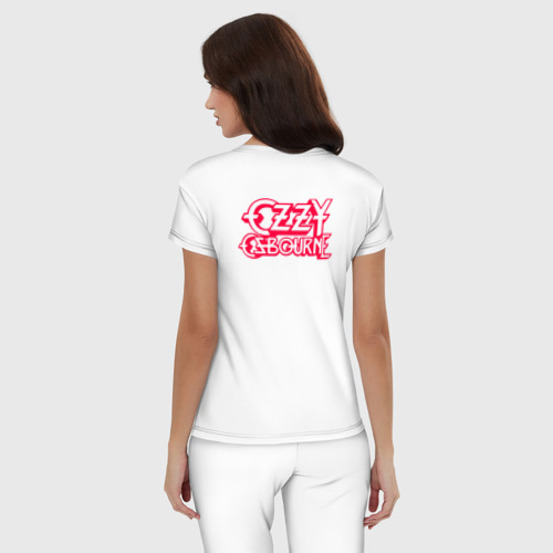 Женская пижама хлопок с принтом Ozzy Osbourne | Оззи Осборн (+спина) (Z), вид сзади #2