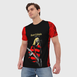 Мужская футболка 3D Курт Кобейн Нирвана лого +спина - фото 2