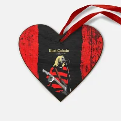 Деревянная игрушка Сердце Курт Кобейн Нирвана лого +спина
