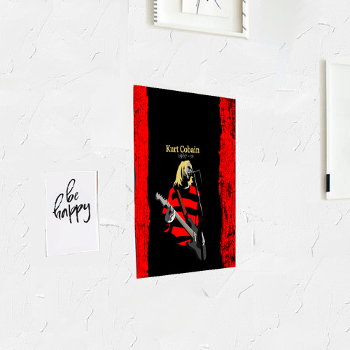 Постер Курт Кобейн Нирвана лого +спина - фото 3