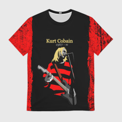 Мужская футболка 3D Курт Кобейн Нирвана лого +спина