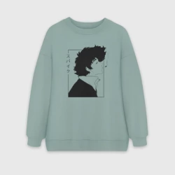 Женский свитшот oversize без начеса хлопок Спайк Cowboy Bebop