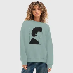 Женский свитшот oversize без начеса хлопок Спайк Cowboy Bebop - фото 2