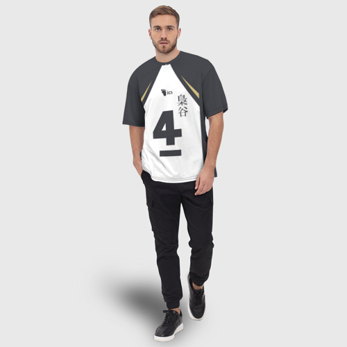 Мужская футболка oversize 3D Бокуто 4 форма Фукуродани, цвет 3D печать - фото 5