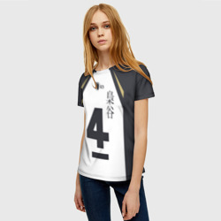 Женская футболка 3D Бокуто 4 форма Фукуродани - фото 2
