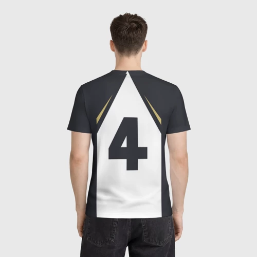 Мужская футболка 3D с принтом Бокуто 4 форма Фукуродани, вид сзади #2
