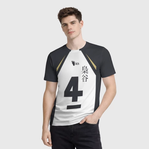 Мужская футболка 3D с принтом Бокуто 4 форма Фукуродани, фото на моделе #1