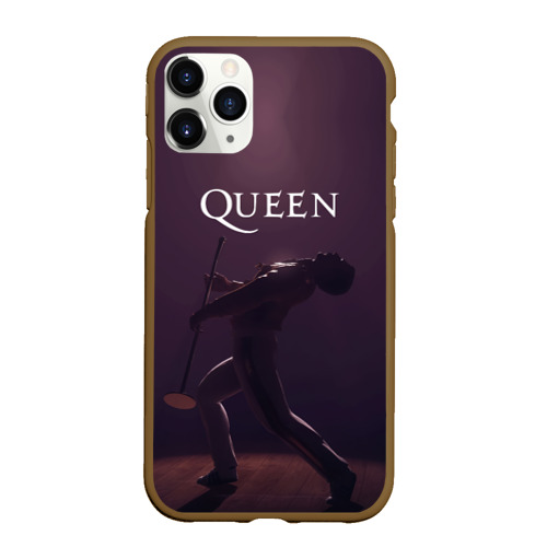 Чехол для iPhone 11 Pro Max матовый Freddie Mercury Queen, цвет коричневый