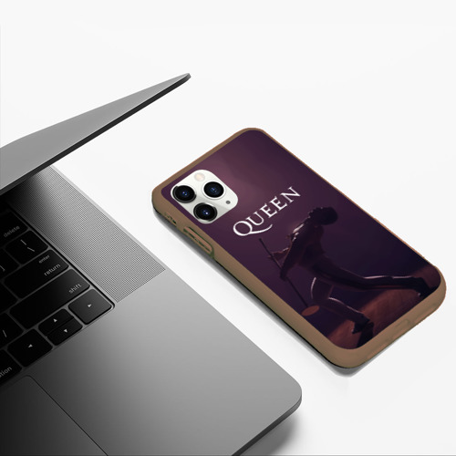 Чехол для iPhone 11 Pro Max матовый Freddie Mercury Queen, цвет коричневый - фото 5