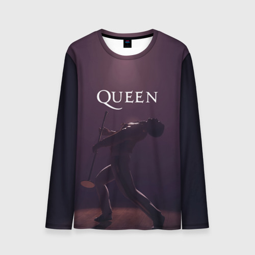 Мужской лонгслив 3D с принтом Freddie Mercury | Queen (Z), вид спереди #2