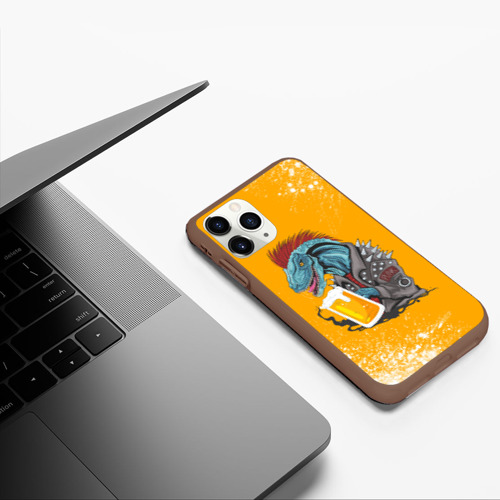 Чехол для iPhone 11 Pro матовый с принтом Пивозавр - Взрыв, фото #5