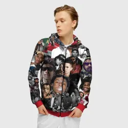 Мужская толстовка 3D на молнии Короли Рэпа king rap - фото 2