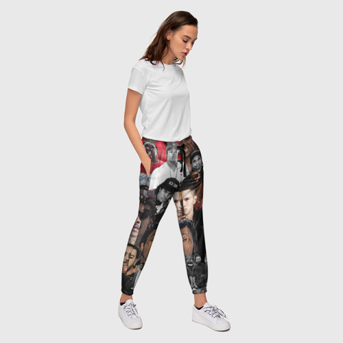 Женские брюки 3D с принтом Короли Рэпа | KING RAP, вид сбоку #3