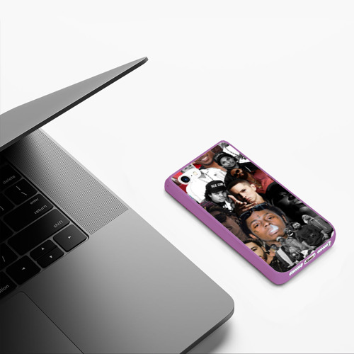 Чехол для iPhone 5/5S матовый Короли Рэпа king rap, цвет фиолетовый - фото 5