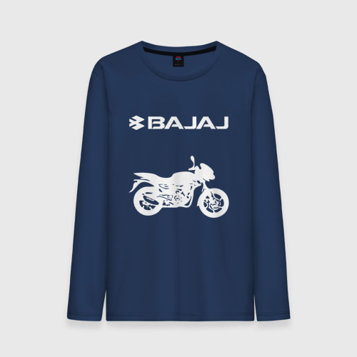 Мужской лонгслив хлопок Bajaj Баджадж motosport, цвет темно-синий