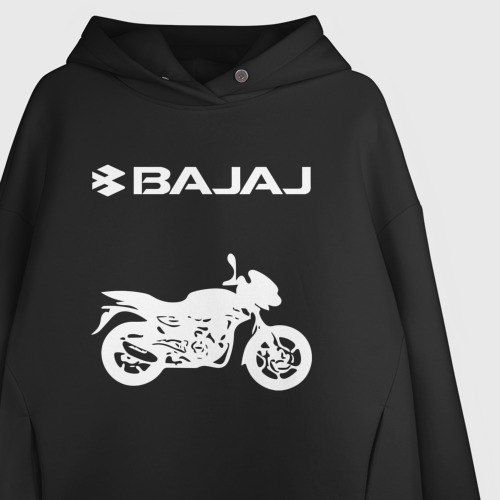 Женское худи Oversize хлопок Bajaj Баджадж motosport, цвет черный - фото 3