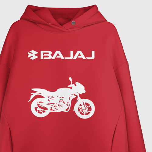 Женское худи Oversize хлопок Bajaj Баджадж motosport, цвет красный - фото 3