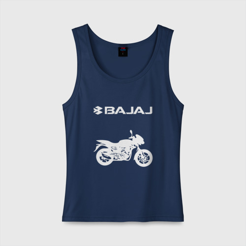 Женская майка хлопок Bajaj Баджадж motosport, цвет темно-синий