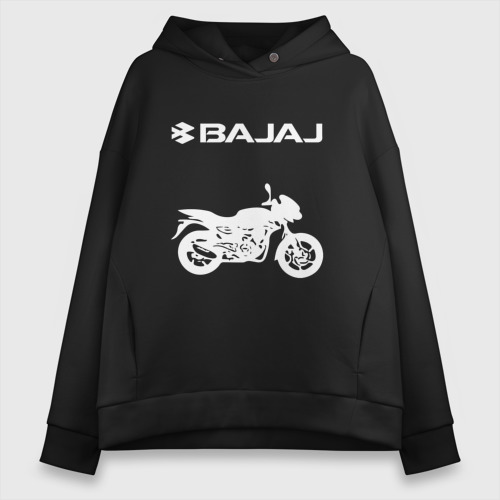 Женское худи Oversize хлопок Bajaj Баджадж motosport, цвет черный