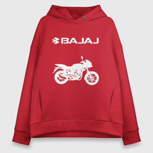 Женское худи Oversize хлопок Bajaj Баджадж motosport, цвет красный