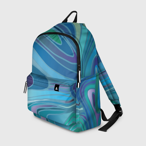 Рюкзак 3D с принтом Морская волна, вид спереди #2