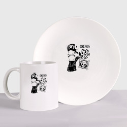 Набор: тарелка + кружка Тони Тони Чоппер и Трафальгар Ло One Piece