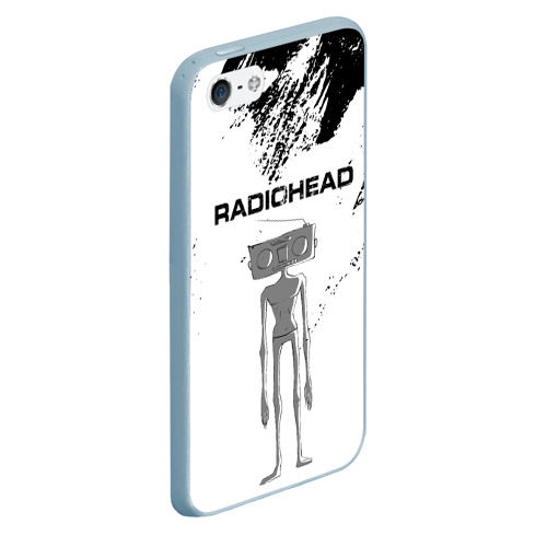 Чехол для iPhone 5/5S матовый Radiohead Радиохед, цвет голубой - фото 3