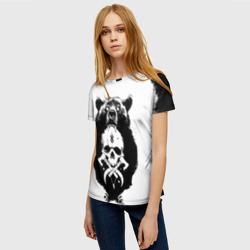 Женская футболка 3D Медведь С черепом - фото 2