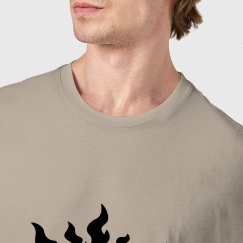 Мужская футболка хлопок Череп викинга с рунами, цвет миндальный - фото 6