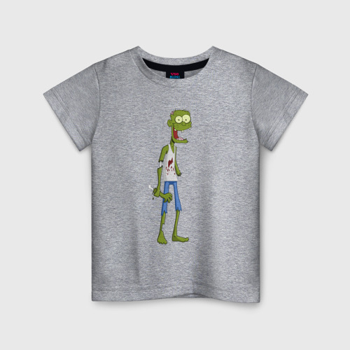 Детская футболка хлопок Зомби, цвет меланж