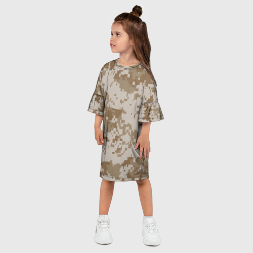 Детское платье 3D с принтом Камуфляжный пиксель, фото на моделе #1