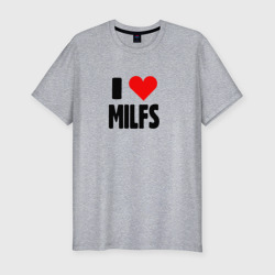 MILF hunter – Мужская футболка хлопок Slim с принтом купить