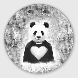 Круглый коврик для мышки Панда Любовь Сердце Меланж