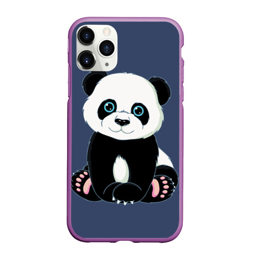 Чехол для iPhone 11 Pro матовый с принтом Милая Панда (Sweet Panda), вид спереди #2