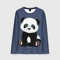 Мужской лонгслив 3D Милая Панда Sweet Panda