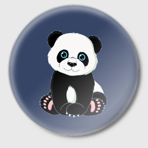 Значок с принтом Милая Панда Sweet Panda, вид спереди №1