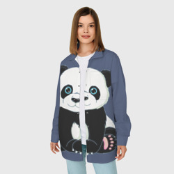 Женская рубашка oversize 3D Милая Панда Sweet Panda - фото 2