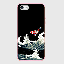Чехол для iPhone 5/5S матовый Карп Кои Волна Япония Рыба