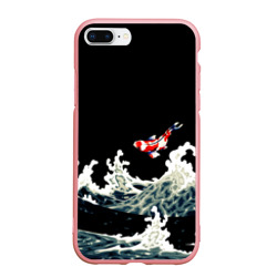 Чехол для iPhone 7Plus/8 Plus матовый Карп Кои Волна Япония Рыба