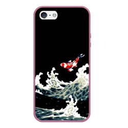 Чехол для iPhone 5/5S матовый Карп Кои Волна Япония Рыба