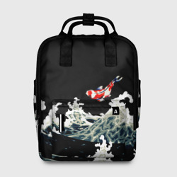 Женский рюкзак 3D Карп Кои Волна Япония Рыба 