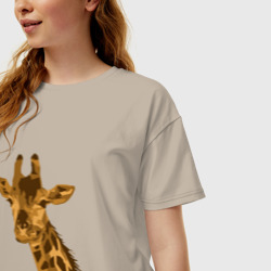 Женская футболка хлопок Oversize Жираф Жора - фото 2