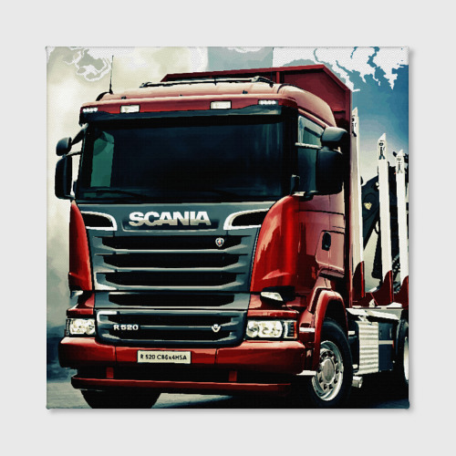 Холст квадратный Scania Дальнобой, цвет 3D печать - фото 2