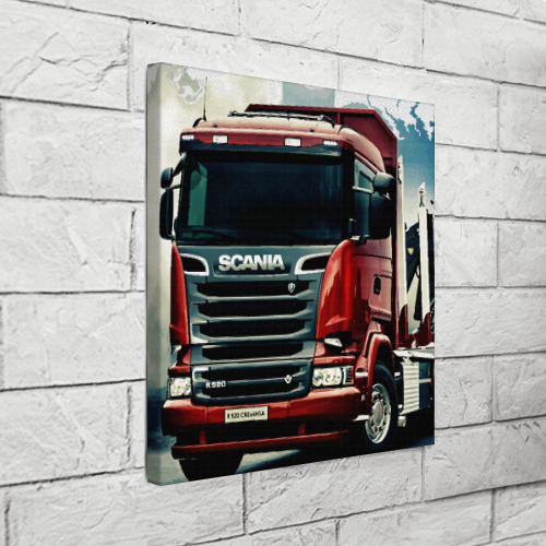 Холст квадратный Scania Дальнобой, цвет 3D печать - фото 3