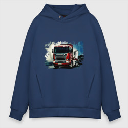 Мужское худи Oversize хлопок Scania Дальнобой