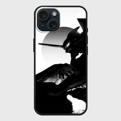 Чехол силиконовый для Apple iPhone 15 матовый Закат Евангелион