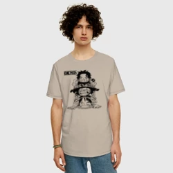 Мужская футболка хлопок Oversize Эйс, Луффи и Сабо - Братство ASL - фото 2